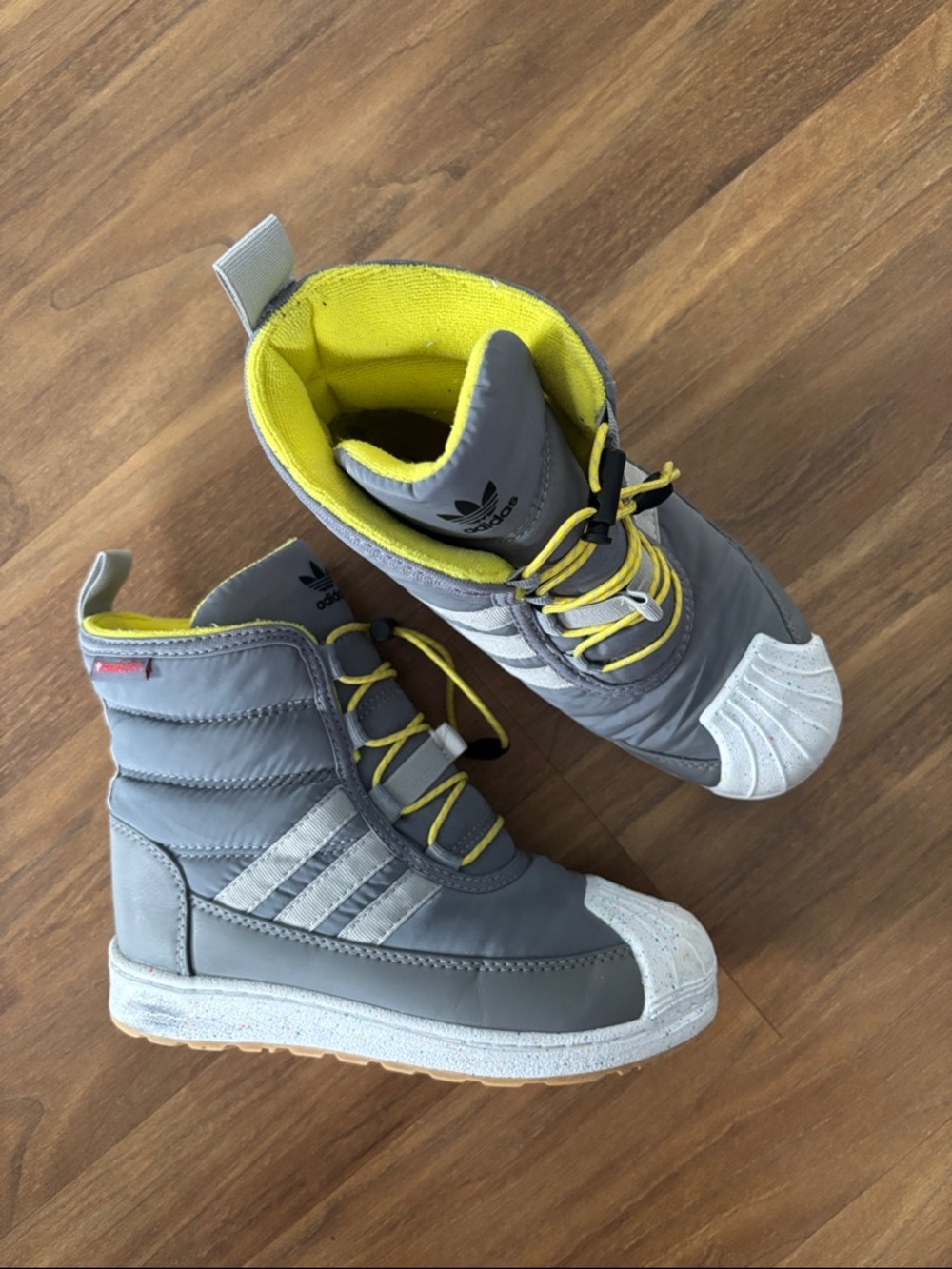 adidas Superstar 360 Grey High Top Boots in Kids Size 13